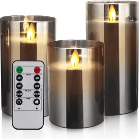 Set/3pcs; LED Flameless Candles; LED Candles; Battery Flickering Candles; Scene Decor; Holiday Accessory; Birthday Party Supplies; Room Decor; Christm