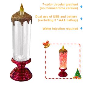 1pc Christmas Colorful Dream Crystal Candle Light LED Glitter Flameless Candles 7 Color Changing Romantic Light Party Home Decor (Emitting Color: Red 7color, Ships From: CN)