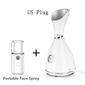 Face Steamer Machine SPA Sprayer Sauna Facial Humidifier Skin Care Facial Vaporizer Vapeur Visage Nebulizador Limpiador Digester (Color: US Plug Kit 1)