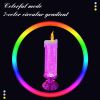 1pc Christmas Colorful Dream Crystal Candle Light LED Glitter Flameless Candles 7 Color Changing Romantic Light Party Home Decor